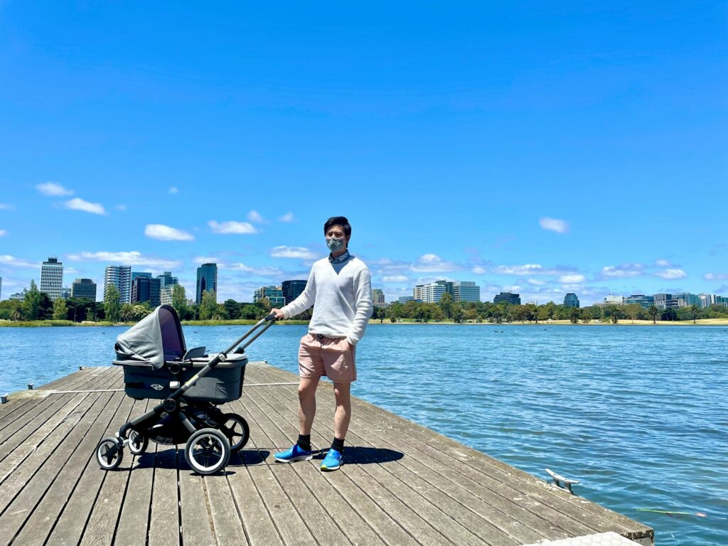 do you really need a stroller? new parents walking with baby stroller